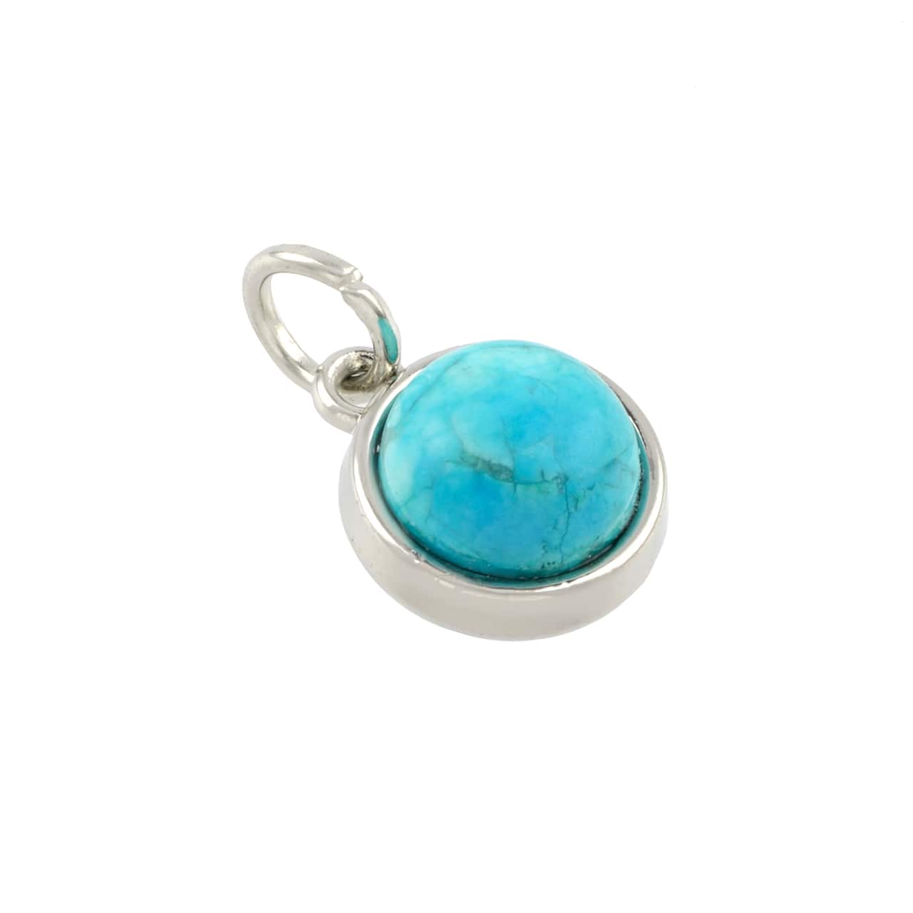 12 Pack: Round Turquoise Dyed Howlite Charm by Bead Landing™